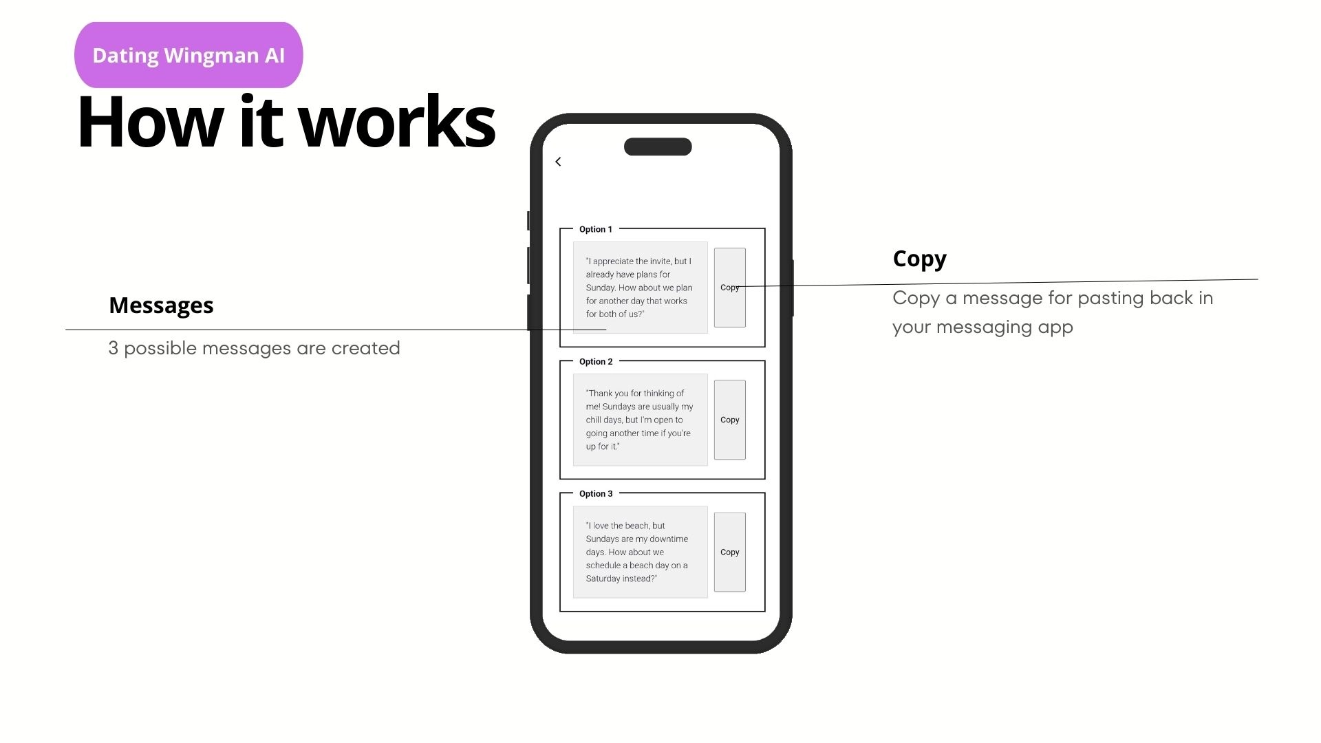 Amor app screenshot - Wingman